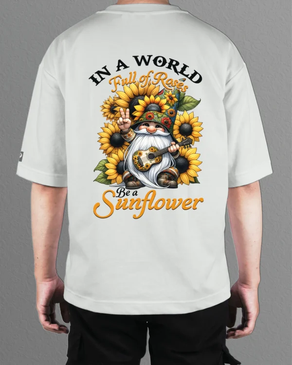 TL0453BIG Tshirt Oversize White22 Męska koszulka Gruba Premium <br>Be a Sunflower