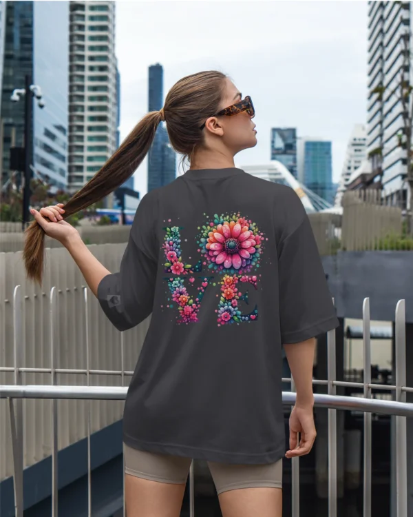 Damska koszulka oversize <br>Love Blossoms