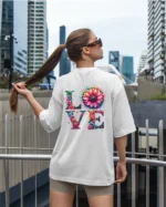 Damska koszulka oversize <br>Love Blossoms