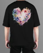 TL0458BIG Tshirt Oversize Black4 Męska koszulka Gruba Premium <br>Heart in Bloom