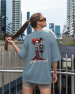 TL0470BIG Tshirt Oversize Peackock Blue23 Damska koszulka Gruba Premium <br>Just Married