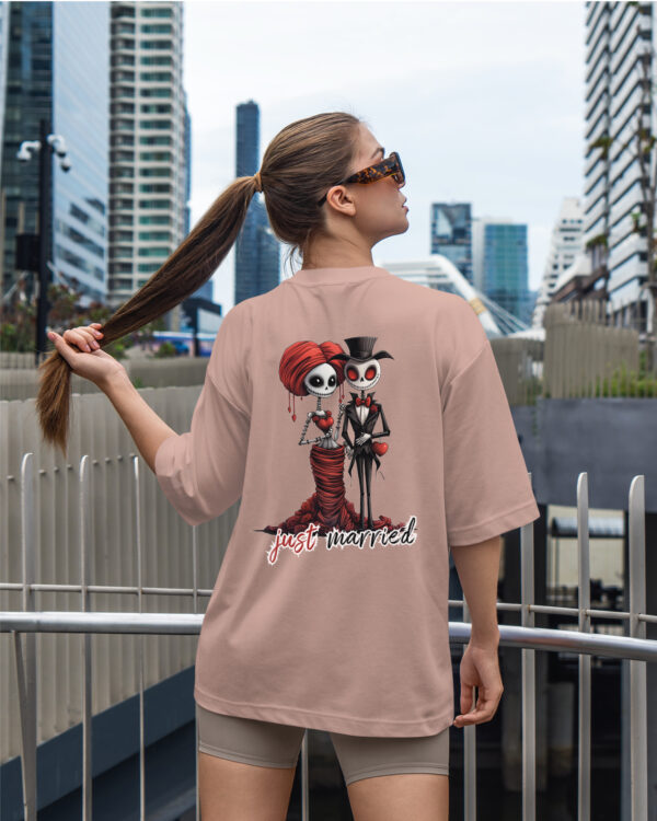 TL0470BIG Tshirt Oversize Pink23 Damska koszulka Gruba Premium <br>Just Married