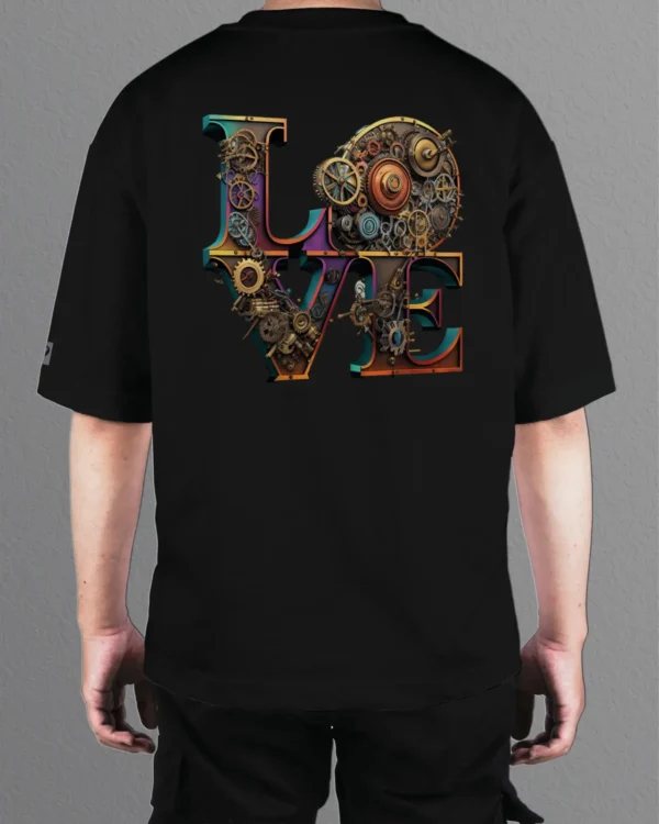TL0471BIG Tshirt Oversize Black4 Męska koszulka Gruba Premium <br>Steampunk LOVE