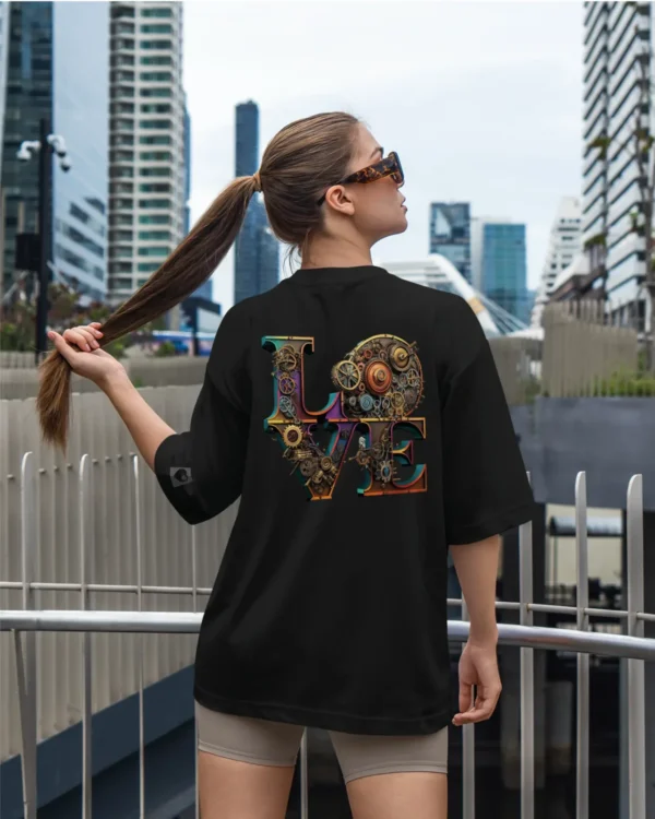 TL0471BIG Tshirt Oversize Black6 Damska koszulka Gruba Premium <br>Steampunk LOVE