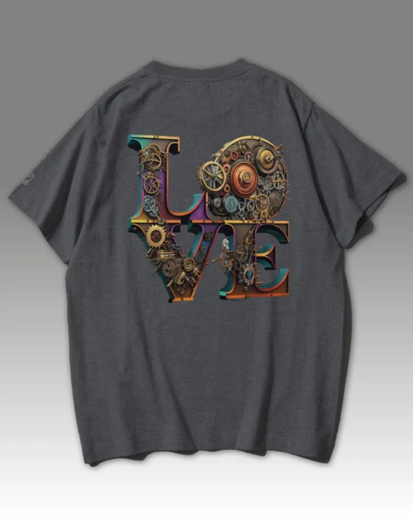 TL0471BIG Tshirt Oversize Graphite&grey2 Damska koszulka Gruba Premium <br>Steampunk LOVE