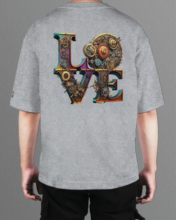 TL0471BIG Tshirt Oversize Graphite&grey25 Męska koszulka Gruba Premium <br>Steampunk LOVE