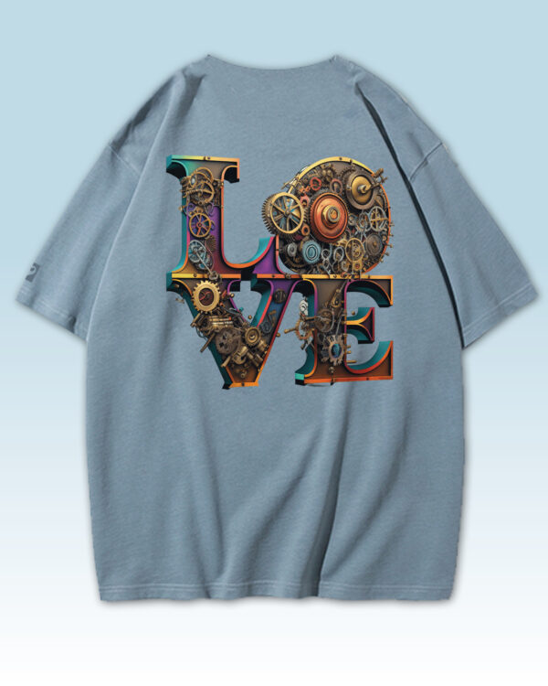 TL0471BIG Tshirt Oversize Peackock Blue2 Damska koszulka Gruba Premium <br>Steampunk LOVE