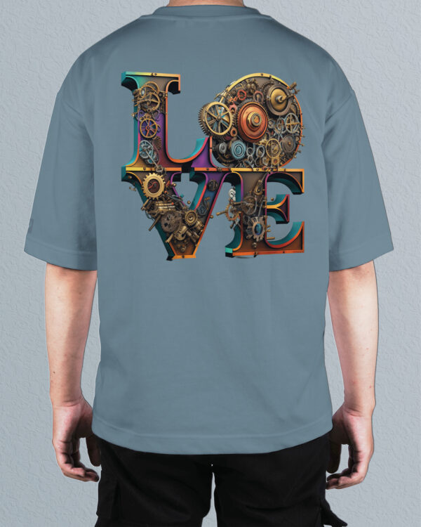 TL0471BIG Tshirt Oversize Peackock Blue22 Męska koszulka Gruba Premium <br>Steampunk LOVE