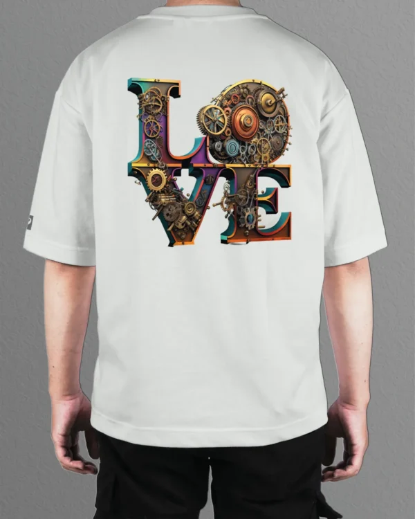 TL0471BIG Tshirt Oversize White22 Męska koszulka Gruba Premium <br>Steampunk LOVE