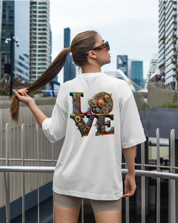 TL0471BIG Tshirt Oversize White23 Damska koszulka Gruba Premium <br>Steampunk LOVE