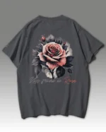 TL0472BIG Tshirt Oversize Graphite&grey2 Damska koszulka Gruba Premium <br>Kiss from a Rose