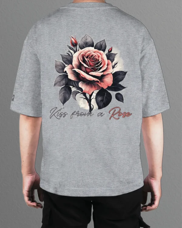 TL0472BIG Tshirt Oversize Graphite&grey25 Męska koszulka Gruba Premium <br>Kiss from a Rose