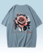 TL0472BIG Tshirt Oversize Peackock Blue2 Damska koszulka Gruba Premium <br>Kiss from a Rose