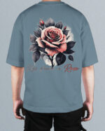 TL0472BIG Tshirt Oversize Peackock Blue22 Męska koszulka Gruba Premium <br>Kiss from a Rose
