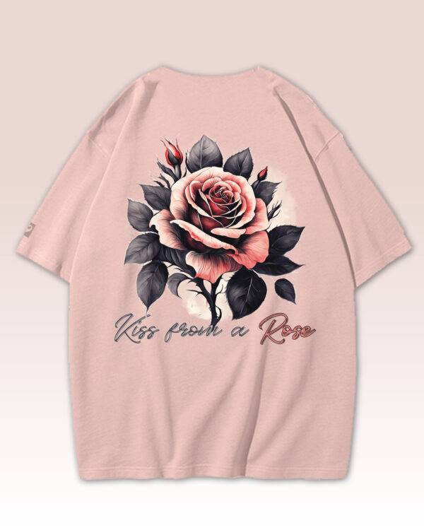 TL0472BIG Tshirt Oversize Pink2 Damska koszulka Gruba Premium <br>Kiss from a Rose
