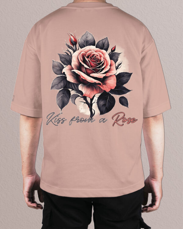 TL0472BIG Tshirt Oversize Pink22 Męska koszulka Gruba Premium <br>Kiss from a Rose