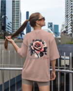 TL0472BIG Tshirt Oversize Pink23 Damska koszulka Gruba Premium <br>Kiss from a Rose