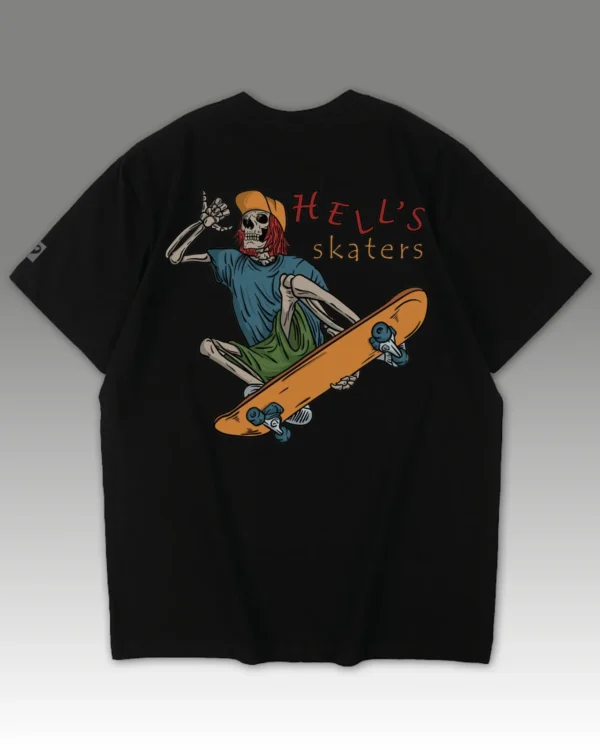 TL0473BIG Tshirt Oversize Black2 Męska koszulka Gruba Premium <br>Hell’s Skaters