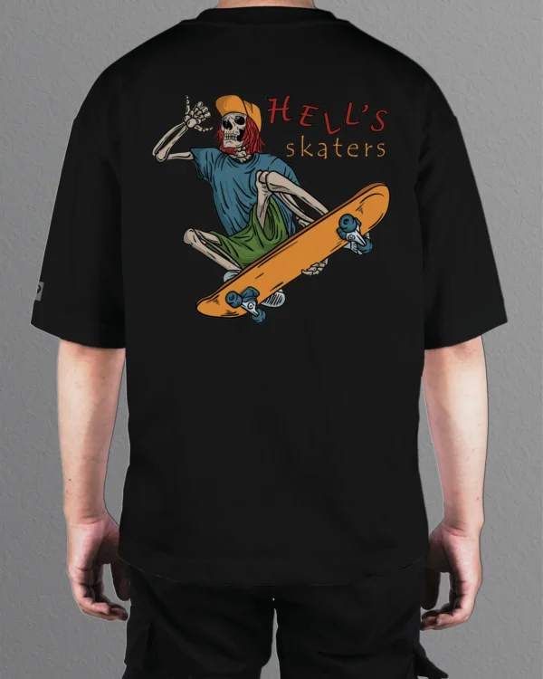 TL0473BIG Tshirt Oversize Black4 Męska koszulka Gruba Premium <br>Hell’s Skaters