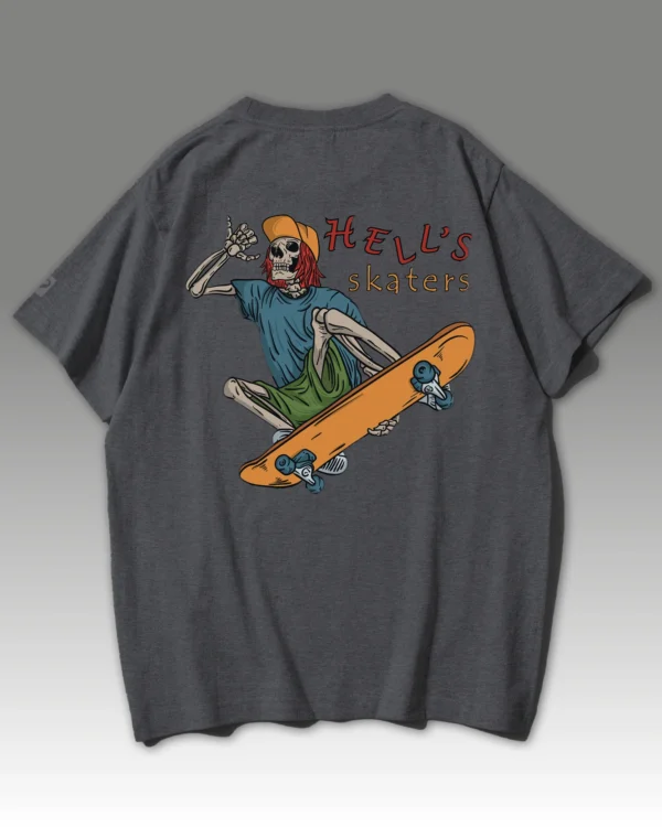TL0473BIG Tshirt Oversize Graphite&grey2 Męska koszulka oversize Hell’s Skaters