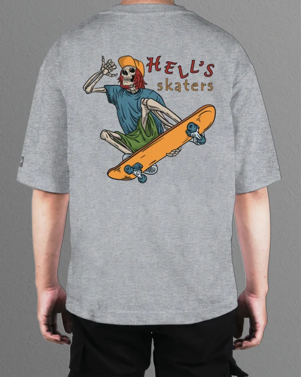 TL0473BIG Tshirt Oversize Graphite&grey25 Męska koszulka Gruba Premium <br>Hell’s Skaters