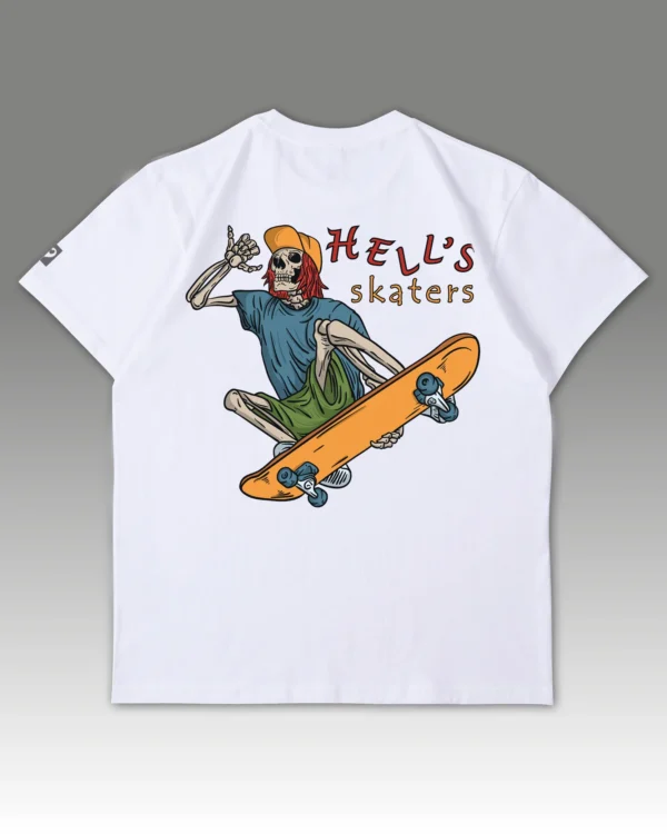 TL0473BIG Tshirt Oversize White2 Męska koszulka Gruba Premium <br>Hell’s Skaters