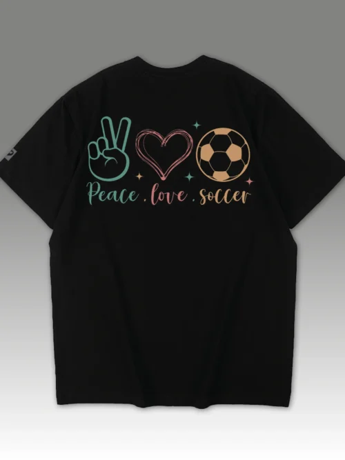 Męska koszulka oversize Peace Love Soccer