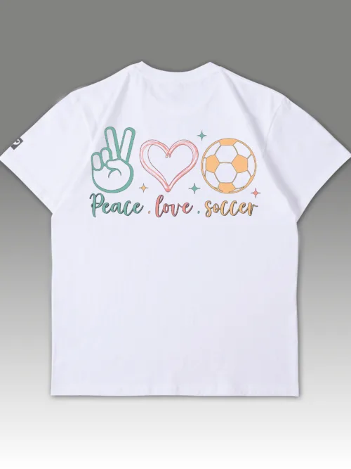 Damska koszulka oversize Peace Love Soccer