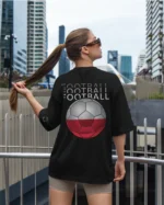 Damska koszulka oversize <br>Football Biało-Czerwoni