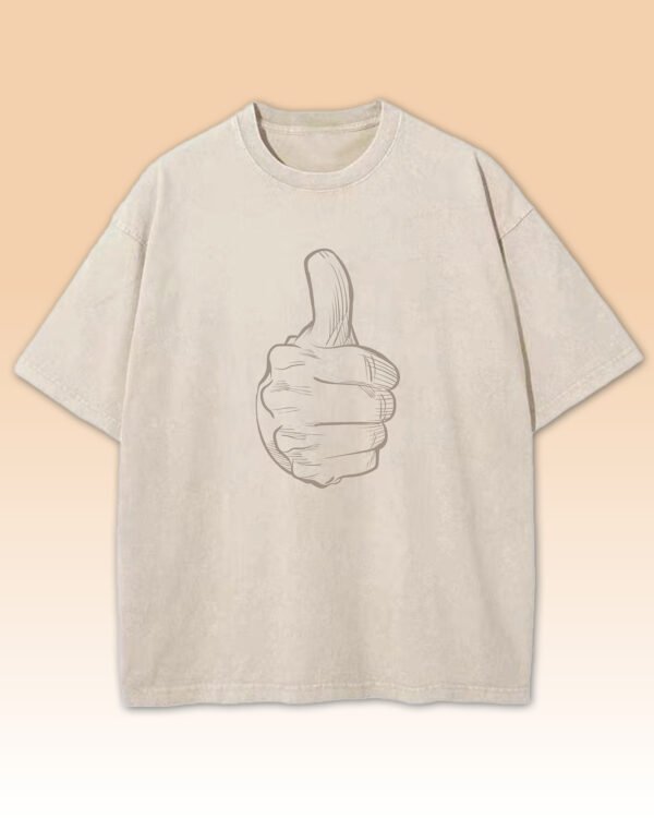 Koszulka oversize <br>Kciuk w Górę - efekt sprania