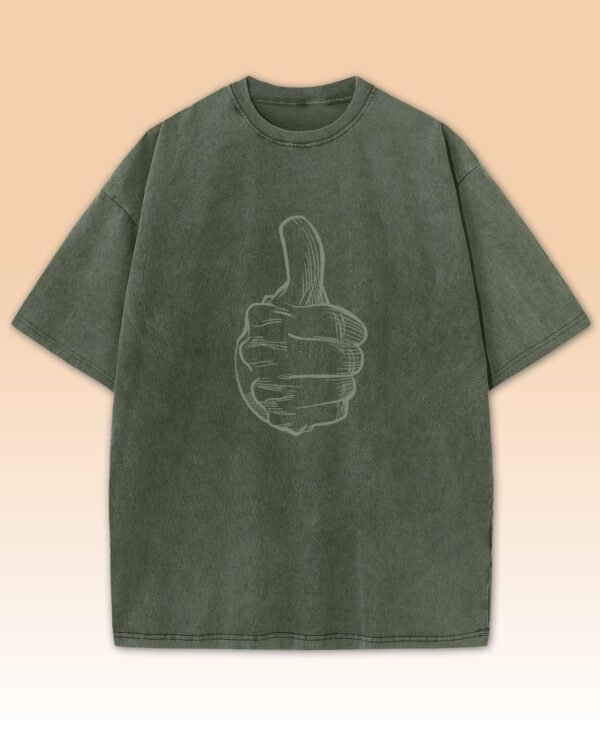 Koszulka oversize <br>Kciuk w Górę - efekt sprania