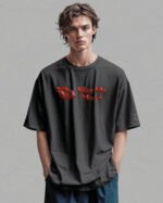 Koszulka oversize <br>Kiss me More - nadruk holograficzny poziomy