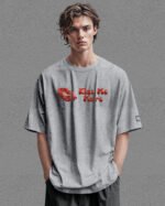 Koszulka oversize <br>Kiss me More - nadruk holograficzny poziomy