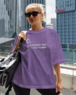 Koszulka oversize efekt sprania <br>Nadruk brokatowy Vintage Pop