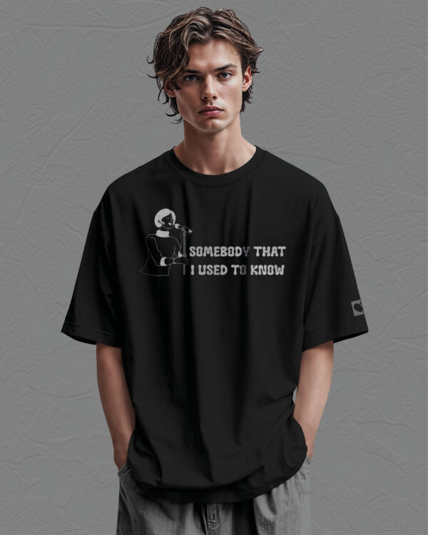 PLO 037 GRAPHITE GLI Tshirt Oversize Black2 Koszulka Gruba Premium <br>Nadruk brokatowy Vintage Pop