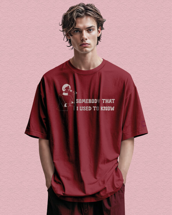 PLO 037 GRAPHITE GLI Tshirt Oversize Wine Red2 Koszulka Gruba Premium <br>Nadruk brokatowy Vintage Pop