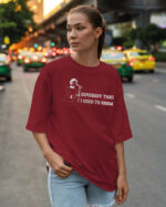 PLO 037 GRAPHITE GLI Tshirt Oversize Wine Red3 Koszulka Gruba Premium <br>Nadruk brokatowy Vintage Pop