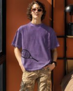 Koszulka oversize efekt sprania <br>Nadruk silikonowy Tenis