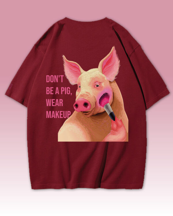 TL0449BIG Tshirt Oversize Wine Red2 Męska koszulka oversize Don't be a Pig