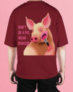 TL0449BIG Tshirt Oversize Wine Red22 Męska koszulka Gruba Premium <br>Don't be a Pig