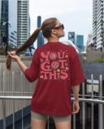TL0452 2BIG Tshirt Oversize Wine Red23 Damska koszulka Gruba Premium <br>You got This