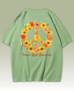 Damska koszulka oversize Peace Love Sunshine