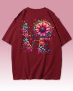 Damska koszulka oversize <br>Love Blossoms