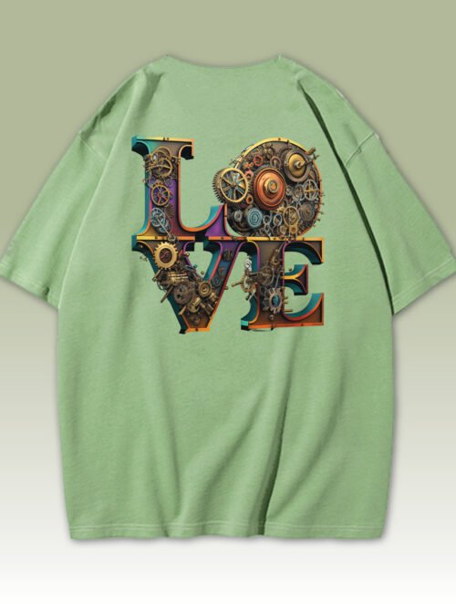Damska koszulka oversize Steampunk LOVE