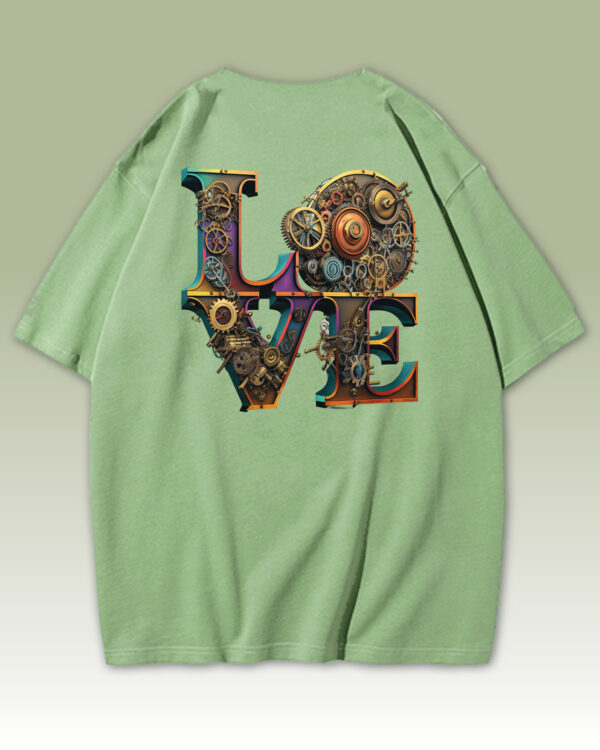 TL0471BIG Tshirt Oversize Matcha2 Damska koszulka oversize Steampunk LOVE