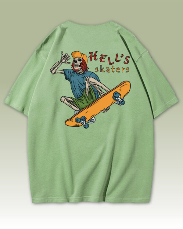 TL0473BIG Tshirt Oversize Matcha2 Męska koszulka Gruba Premium <br>Hell’s Skaters