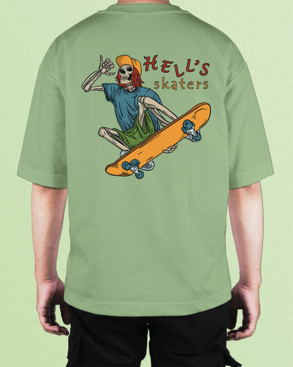TL0473BIG Tshirt Oversize Matcha22 Męska koszulka Gruba Premium <br>Hell’s Skaters