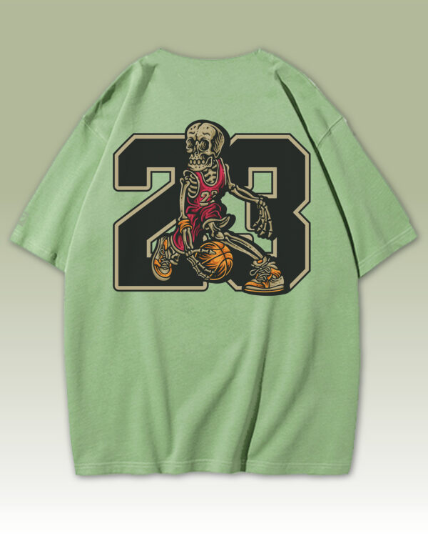 TL0474BIG Tshirt Oversize Matcha2 Damska koszulka Gruba Premium <br>Szkielet Koszykarz 23