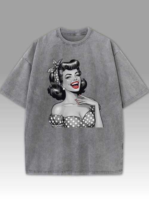 Koszulka oversize efekt sprania <br>Vintage Diva