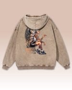 Bluza oversize z kapturem <br>Niegrzeczny Anioł – efekt sprania
